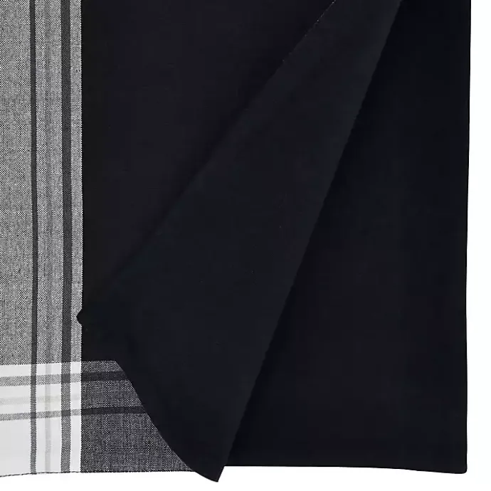 Best Kirklands Home Black Long Stripe Bordered Table Runner, 72 in.