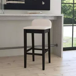 Clearance Kirklands Home Black Lowback Padded Bar Stool