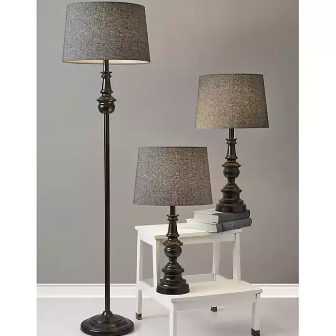 Sale Kirklands Home Black Lucas 3-pc. Table and Floor Lamp Set Gray