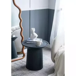 Hot Kirklands Home Mango Wood Round Pedestal Accent Table Black