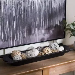 Hot Kirklands Home Mango Wood Trough Bowl Black