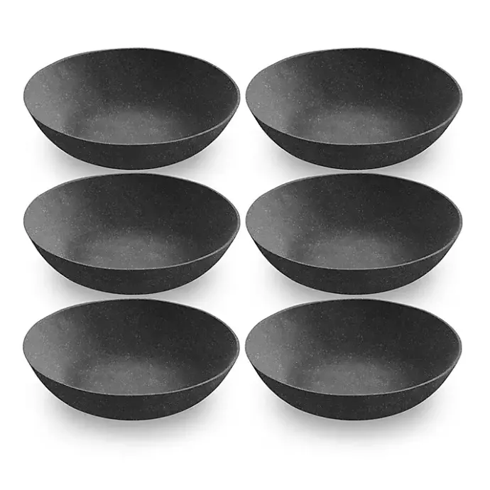 Hot Kirklands Home Melamine Santal Dinner Bowls, Set of 6 Black