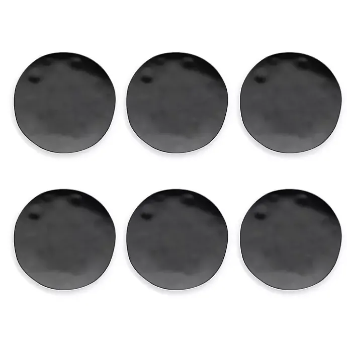 Online Kirklands Home Melamine Santal Salad Plates, Set of 6 Black
