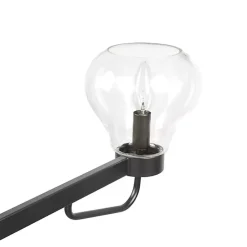 Clearance Kirklands Home Black Metal & Bowl Glass Shade 6-Light Chandelier