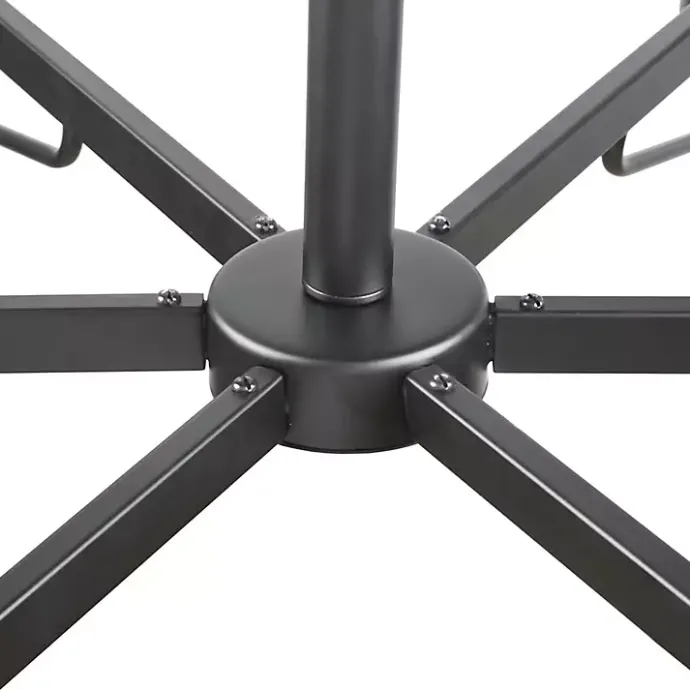 Clearance Kirklands Home Black Metal & Bowl Glass Shade 6-Light Chandelier