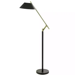 Discount Kirklands Home Black Metal & Brass Angled Arm Task Floor Lamp