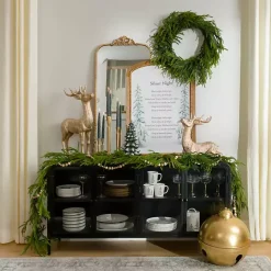 Sale Kirklands Home Metal & Glass 4-Door Bentley Cabinet Black