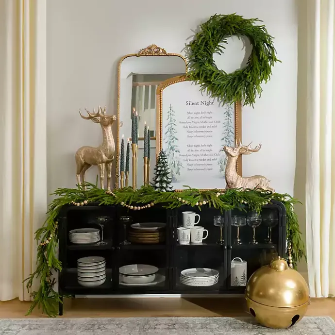 Sale Kirklands Home Metal & Glass 4-Door Bentley Cabinet Black