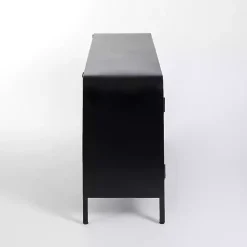 Sale Kirklands Home Metal & Glass 4-Door Bentley Cabinet Black