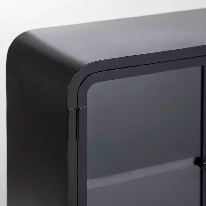 Sale Kirklands Home Metal & Glass 4-Door Bentley Cabinet Black