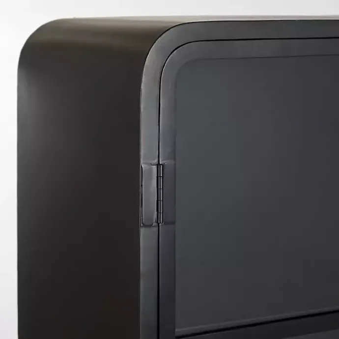 Best Kirklands Home Metal & Glass 2-Door Bentley Cabinet Black