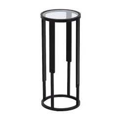 Sale Kirklands Home Metal & Glass Ravalli Drink Table Black