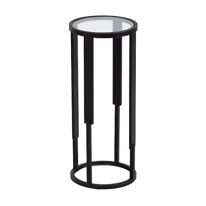 Sale Kirklands Home Metal & Glass Ravalli Drink Table Black