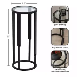 Sale Kirklands Home Metal & Glass Ravalli Drink Table Black