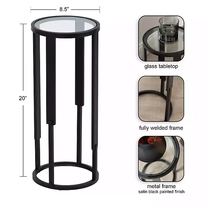 Sale Kirklands Home Metal & Glass Ravalli Drink Table Black