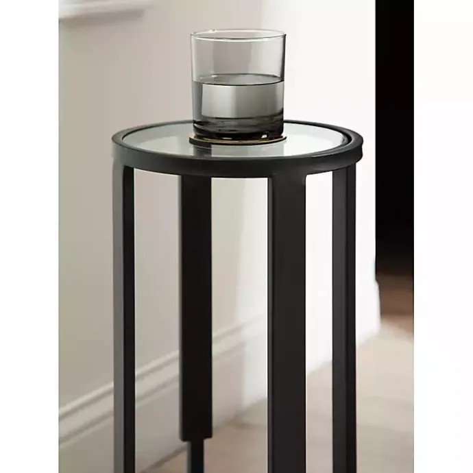 Sale Kirklands Home Metal & Glass Ravalli Drink Table Black