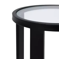 Sale Kirklands Home Metal & Glass Ravalli Drink Table Black