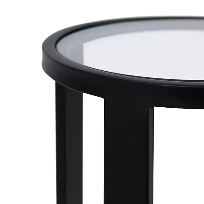 Sale Kirklands Home Metal & Glass Ravalli Drink Table Black