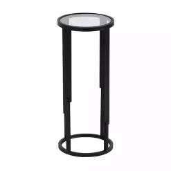 Sale Kirklands Home Metal & Glass Ravalli Drink Table Black