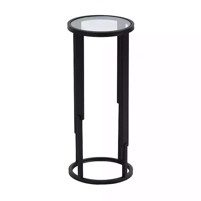 Sale Kirklands Home Metal & Glass Ravalli Drink Table Black