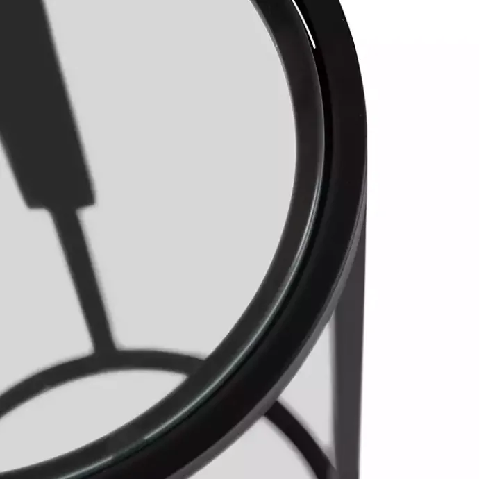 Sale Kirklands Home Metal & Glass Ravalli Drink Table Black