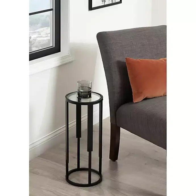 Sale Kirklands Home Metal & Glass Ravalli Drink Table Black