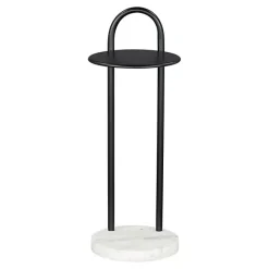 Online Kirklands Home Black Metal & Marble Loop Accent Table White