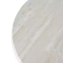 New Kirklands Home Black Metal & Marble Pedestal Accent Table White