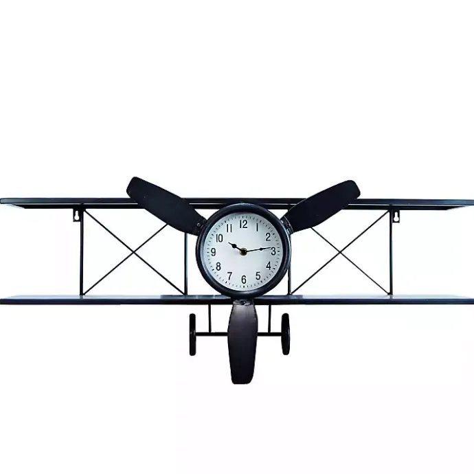 Clearance Kirklands Home Black Metal Airplane Wall Clock