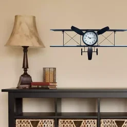 Clearance Kirklands Home Black Metal Airplane Wall Clock