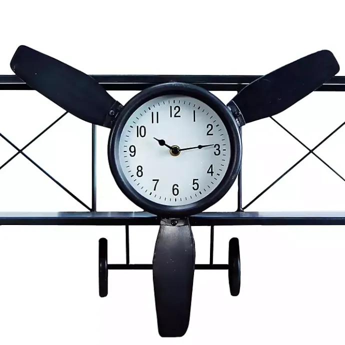 Clearance Kirklands Home Black Metal Airplane Wall Clock