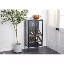 Clearance Kirklands Home Black Metal and Brown Wood Standing Wine Rack