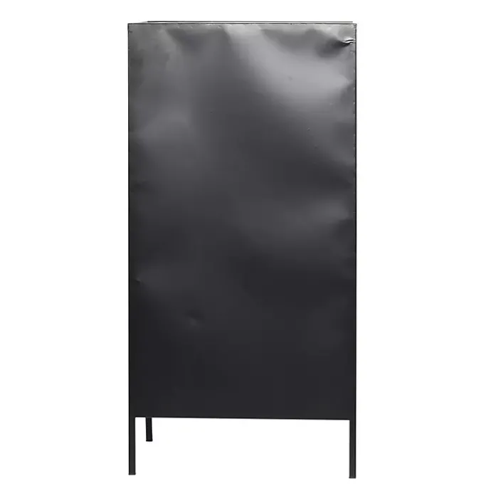 Clearance Kirklands Home Black Metal and Brown Wood Standing Wine Rack