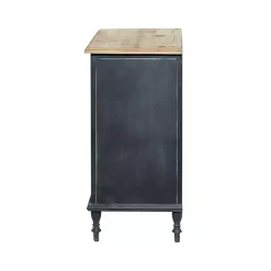 Kirklands Home Black Metal and Brown Wood Storage Cabinet