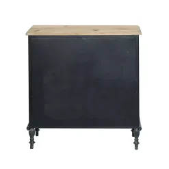 Kirklands Home Black Metal and Brown Wood Storage Cabinet