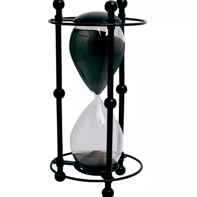 Sale Kirklands Home Metal and Sand Cage Hourglass Black