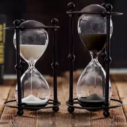 Sale Kirklands Home Metal and Sand Cage Hourglass Black