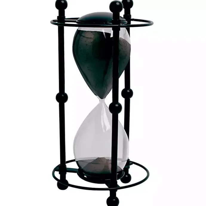 Sale Kirklands Home Metal and Sand Cage Hourglass Black
