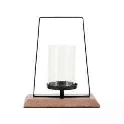 Clearance Kirklands Home Black Metal and Wood Hurricane