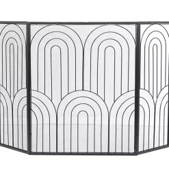 New Kirklands Home Black Metal Arches Fireplace Screen