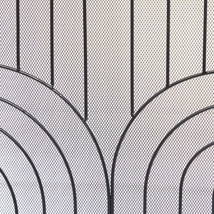 New Kirklands Home Black Metal Arches Fireplace Screen