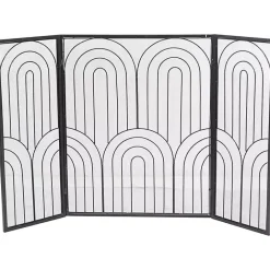 New Kirklands Home Black Metal Arches Fireplace Screen
