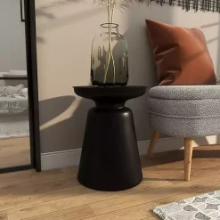 Hot Kirklands Home Metal Bell Shaped Accent Table Black
