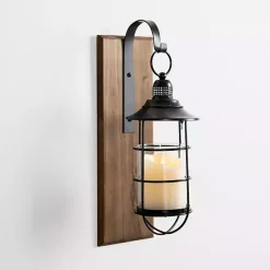 Hot Kirklands Home Black Metal Caged Wall Sconce