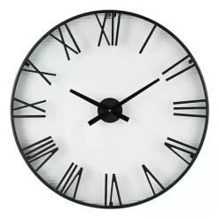 Discount Kirklands Home Black Metal Clear Glass Wall Clock