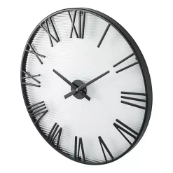 Discount Kirklands Home Black Metal Clear Glass Wall Clock