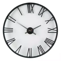 Discount Kirklands Home Black Metal Clear Glass Wall Clock