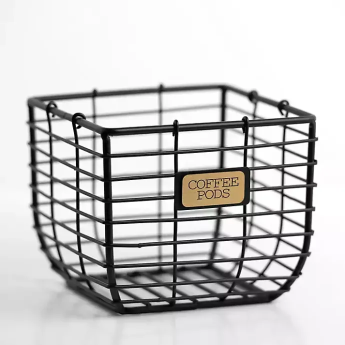 Hot Kirklands Home Metal Coffee Pod Basket Black