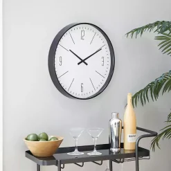 New Kirklands Home Black Metal Contemporary Wall Clock