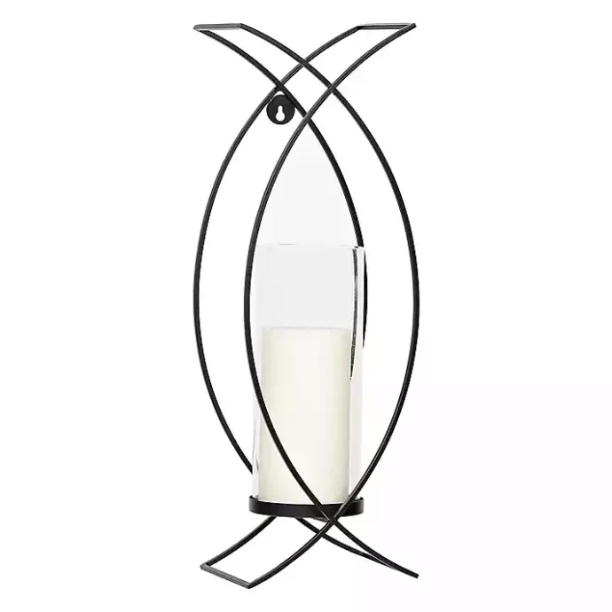 Online Kirklands Home Black Metal Crisscross Sconces, Set of 2